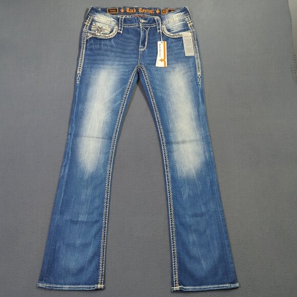 Rock Revival Jeans Women's 30x34 Blue Levy Boot Denim NWT - Picture 2 of 15